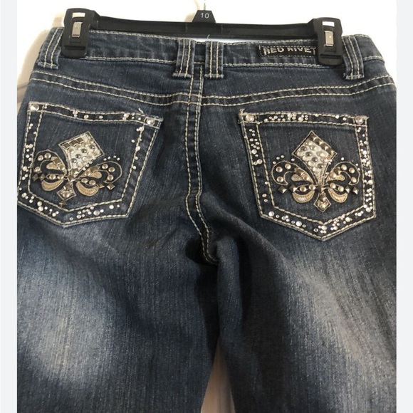 Red Rivet Jeans - Picture 2 of 5